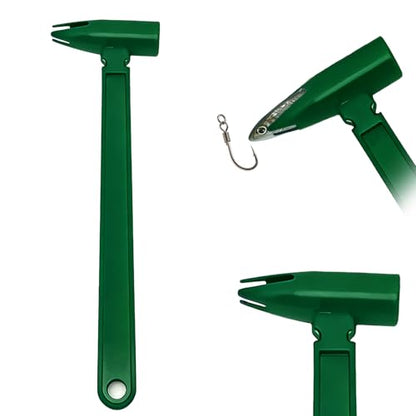 Live Bait Catcher Tool, Fishing Bait Holder and Hooking Aid | For minnows, earthworms, and shrimp during hook setup; compact green design stores easily in a tackle box.