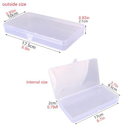 Gebildet 8 Pieces Mixed Sizes Rectangular Empty Mini Clear Plastic Organizer Storage Box Containers for Craft Projects - size: Mix