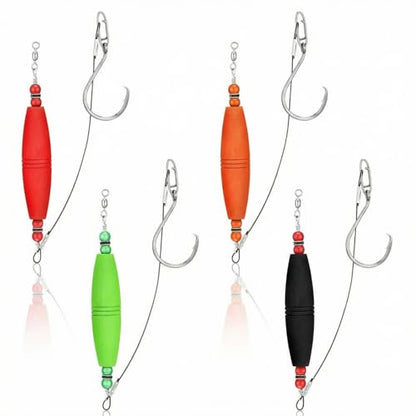 Soulchen 4 Pcs Catfish Float Rigs Fishing Bobbers 3 Inch Float Popping Corks Catfishing Equipment Tackle Combo EVA Peg High Buoyancy Body Circle Hooks Weight - color: Classic