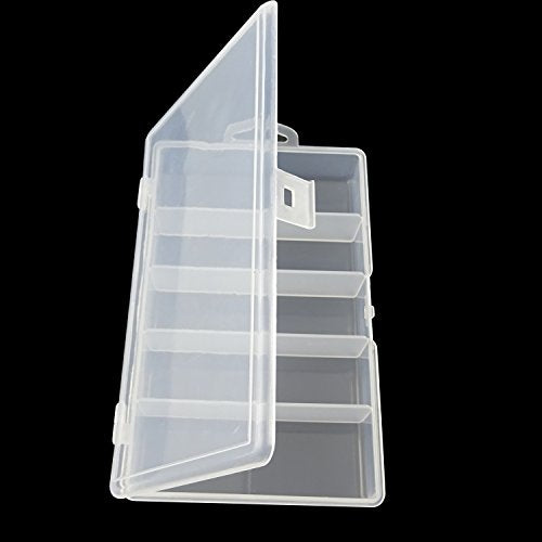 Honbay Clear Visible Plastic Fishing Tackle Accessory Box Fishing Lure Bait Hooks Storage Box Case Container Jewelry Making Findings Organizer Box Storage Container Case (S:6.9x3.7x1.2inch)
