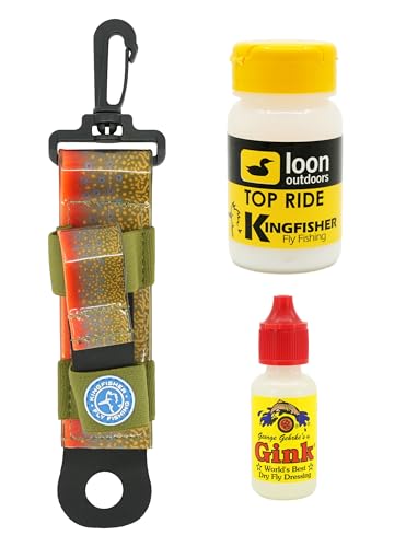 Gehrke’s Gink and Loon Outdoors Top Ride Dry Fly Floatant with Kingfisher Combo Holder - color: Brook Trout