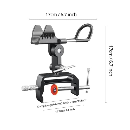 2 Pack Fishing Rod Holder for Boat,Clamp-On 2 Pack, 360° Adjustable, Fits 0.2"–3.1" Gunwales & Edges,Fishing Pole Holder for Boat for Yachts, Fishing Boats, Railings, and Riverbank Round Rails