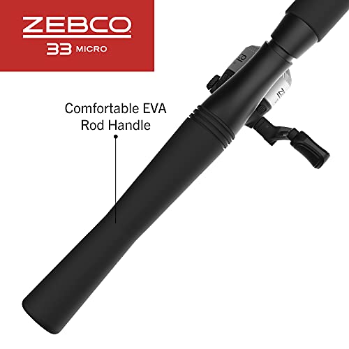 Zebco 33 Micro Spincast Reel and 2-Piece Fishing Rod Combo, 4.5-Foot Rod with Bonus Tackle Pack, QuickSet Anti-Reverse Fishing Reel with Bite Alert