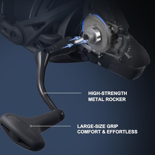 BILLINGS Saltwater Spinning Reel,Up to 44LBs Max Drag Big Game Surf Fishing Reels,4.8:1 Gear Ratio,with CNC Aluminum Spool,Heavy Long Casting Offshore and Inshore Saltwater Surf Fishing Reels