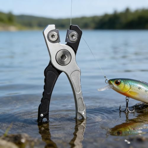 Mini Aluminum Alloy Fishing Line Cutter, Compact Durable Scissors for Braided Lures & Outdoor Fishing SILVERY