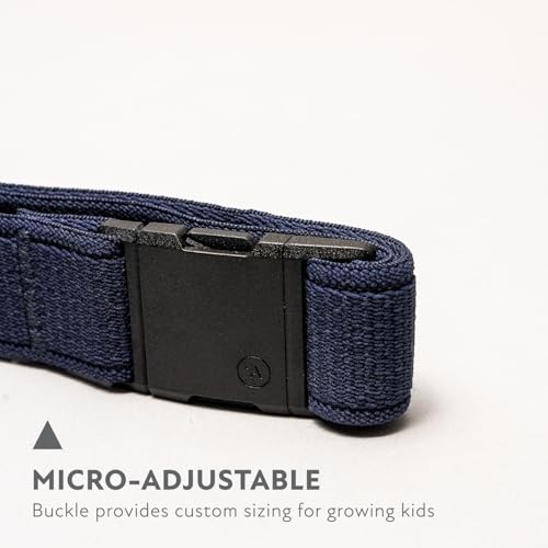 Arcade Belts A2 Youth Unisex Adventure Stretch Belt | Heavy Duty Elastic, Metal Free Buckle - color: Atlas - Navy
