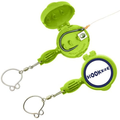 HOOK-EZE Fly Fishing Accessories - Fishing Knot Tying Tool for Tying Fishing Line to Hooks - Fishing Gear and Equipment, Gadget to Tie Knots Quick and Easy - Fishing Gifts for Men - color: Lime Green
