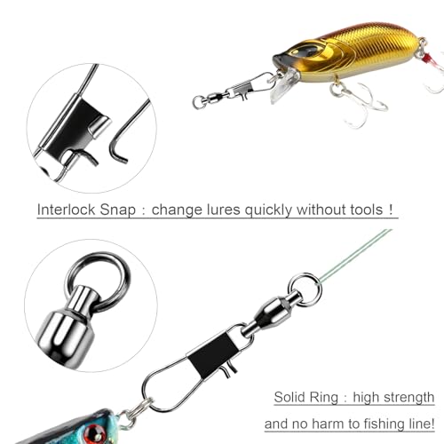 AMYSPORTS Steel Stainless Snap Swivels Saltwater Ball Bearing Fishing Swivel Lure Connector Barrel Swivels Fishing Tackle Black Nickel - size: size3 (37.9lb) 50 pcs