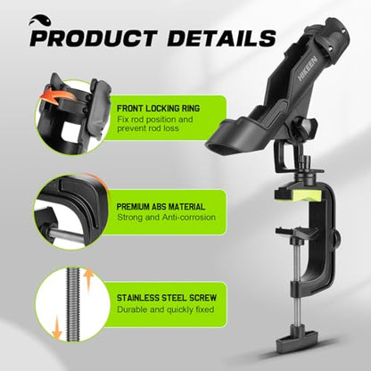 Fishing Rod Holders for Boat, Upgraded Fishing Pole Holders with Enlarge Clamp for Most Rod, Adjustable Fishing Rod Rack Fit Round/Square Tubes - style: 4pack
