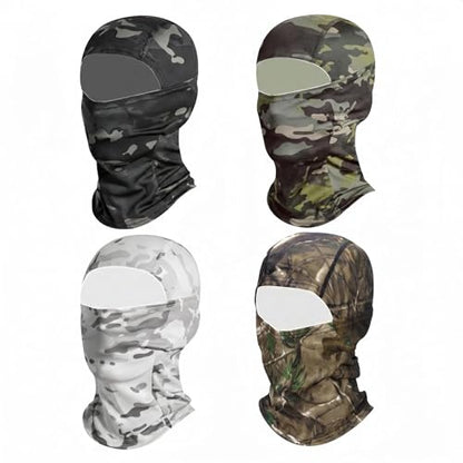 4 Pieces Balaclava Mask Sun Protection Hood Face Cover Full Head Mask for Men and Women for Hunting Fishing Skiing - color: Camo