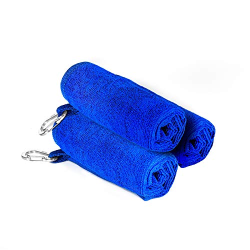 Booms Fishing B0T Microfiber Fishing Towel with Clip, 3 Pack Blue - color: Blue_3 Pack