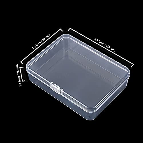 8 Pack Rectangular Clear Plastic Storage Containers Box | Hinged Lid, For Beads and Small Craft Items, 4.5 x 3.3 x 1.1 inch - size: 4.5 x 3.3 x 1.1 inch