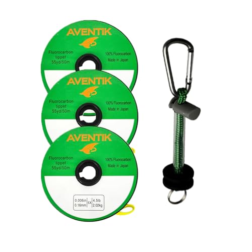 Aventik Fly Fishing Tippet Leader Fluorocarbon Line Fly Line Tippet Holder Fast Sinking Invisible - size: 3X,4X,5X,Tippet Holder