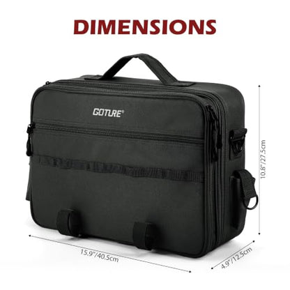 Goture Fishing Reel Case, Hard Shell Storage Bag with Adjustable Dividers | Modular dividers for custom fit 600D water-resistant fabric & EVA padding Integrated rod straps & quick-access pockets - color: Black