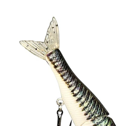 Topwater Artificial Bionic Wobbler Fishing Lure, 5.5in/1.02oz Slow Sinking Simulation Multi Jointed Hard Bait, Fishing Accessories for Freshwater & Saltwater - color: Navy