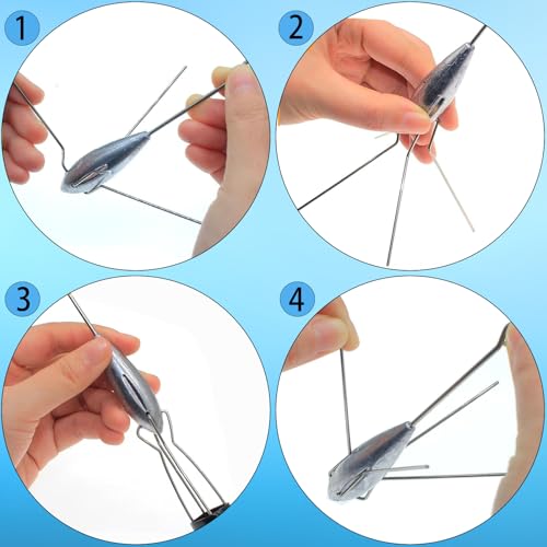 5 Pcs Sputnik Sinker Fishing Weights Lead Surfing Casting Spider Sinkers Long Tail Fishing Equipment for Catfish Saltwater Beach Sand Ocean - size: 5oz - 5pcs
