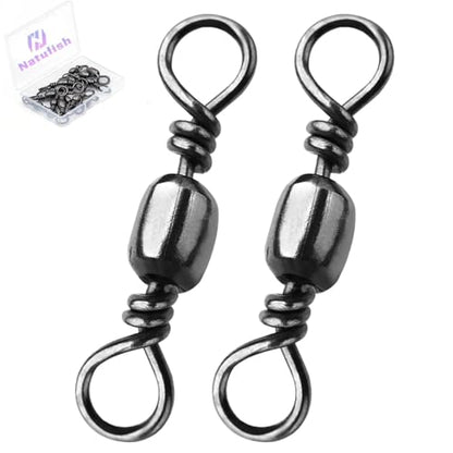 Fishing Barrel Swivels - 50Pcs/100pcs Solid Ring Rolling Swivel Connector High Strength Fishing Terminal Tackle for Saltwater Sea Fishing - size: 2/0#