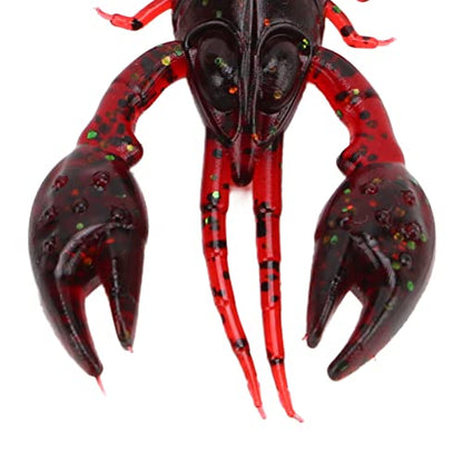 Fishing Lures, 10pcs PVC Flexible Crawdad Soft Fishing Lure, Shrimp Artificial Soft Lure Baits for Mandarin Fish, Black Fish, Perch, Carp Fishing(Sauce Red)