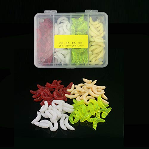 100pcs Fresh Water Fishing Bait, Soft Plastic Worms, Bass Fishing Worms, Soft Bait Shad Fishing Lures, Worm Baits
