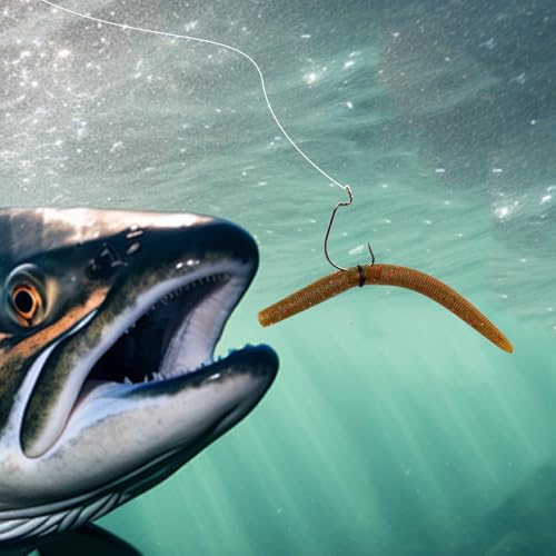 Senko Bait Soft Plastic Lures 5" Senkos 24 Pcs/100pcs for Wacky Rig Freshwater Fishing Green Pumpkin senko with Black Flake Pink Watermelon Double Color - style: Green Pumpkin Red Flake