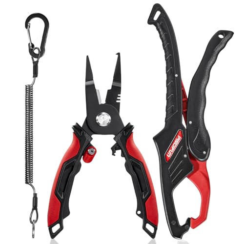 Piscifun Fishing Tool Kit, Stainless Steel Fishing Gear Set with Corrosion Resistant Tools for Freshwater Saltwater Fishing, Practical Fishing Gifts for Men and Anglers - style: 2PCS - Pliers & Gripper Kit