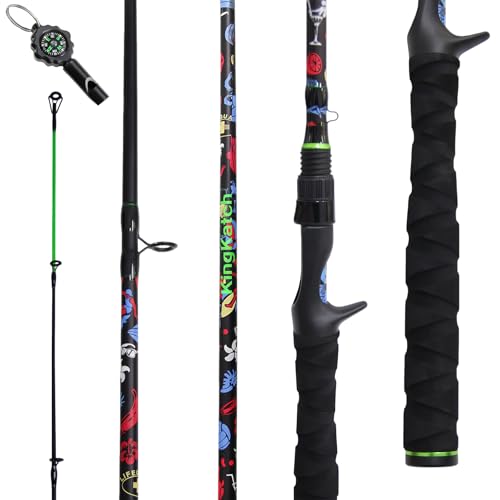 5’6" Ultra-Light Spinning Fishing Rod, Threaded Grip Gun Handle, Durable Composite Graphite & Glass Blank, Ceramic Line Guides, Sensitive Strike Detection for Freshwater & Inshore - size: HDSJQB18-6'0"