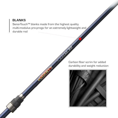 Duckett Fishing Jacob Wheeler Signature 2.0 Casting Rods, Spinning & Crankin' Rods, Pro Angler Designed, Extremely Lightweight & Balanced Sensi-Touch Multi-Modulus Blanks - size: 7'2" Medium Moderate Crankin'
