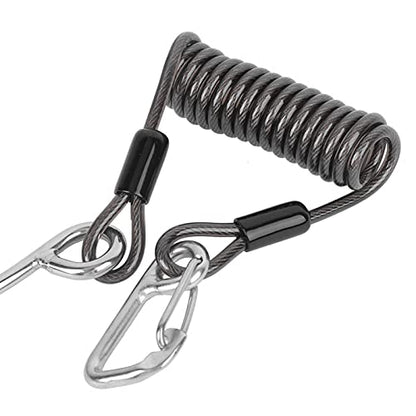 Scuba Diving Reef Hook, Coil Lanyard Gear Hanger Stainless Steel Spring Clips Anti Lost Safety Coiled Rope with Quick Release Buckle Tools Accessory for Underwater Cameras Dive Lights Fishing