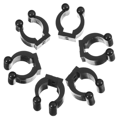 Garneck 10pcs Fishing Rod Holder Clips Billiard Cue Rack with Screws Wall-Mounted Storage for Fishing Poles and Pool Cues Design