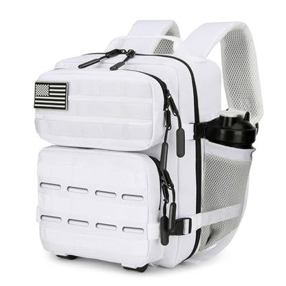 9L Mini Tactical Backpack for Men and Women Tactical Backpack Small for Hiking Small Tactical Bag Fitness Pack - color: White