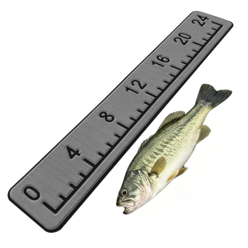 24 Inch High Density EVA Fish Ruler for Boat, Self-Adhesive Backing | Clear Scale Waterproof Anti-Slip UV Resistant Marine Fishing measuring Board for Yachts, Kayak, Bass Boat, Dock - color: Grey, size: 24"