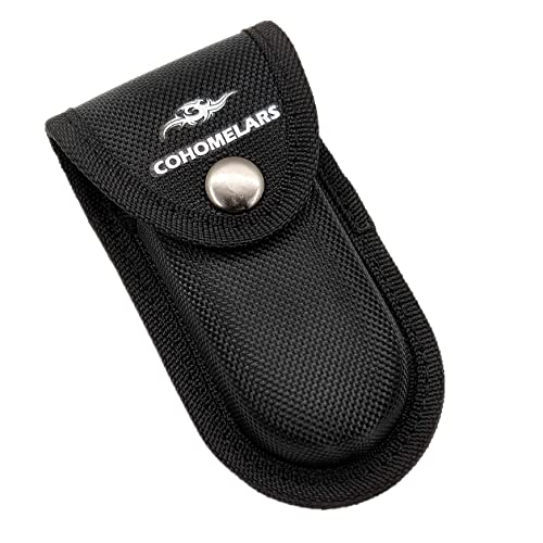 Multitool Belt Sheath for Leatherman, Gerber - Nylon Knife Pouch for Folding Knife - Snap Closure Knife Holder with Horizontally or Vertically Carry Belt Loop - size: Small