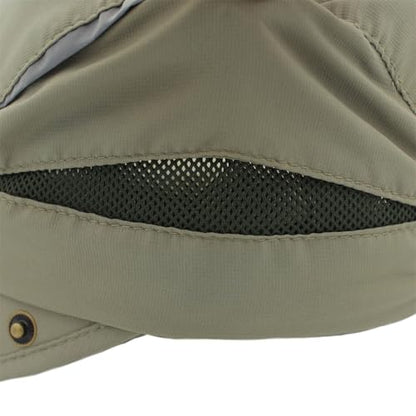 Connectyle Men's Sun Hat with Detachable Neck Flap Adjustable Outdoor UPF 50+ Baseball Sun Cap for Fishing Hiking Golfing - color: Army Green