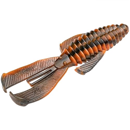 Strike King Rage Bug Fishing Lure, Soft Plastic Grub, Unique Design, Subtle Action - color: Crawdaddy, size: 4"