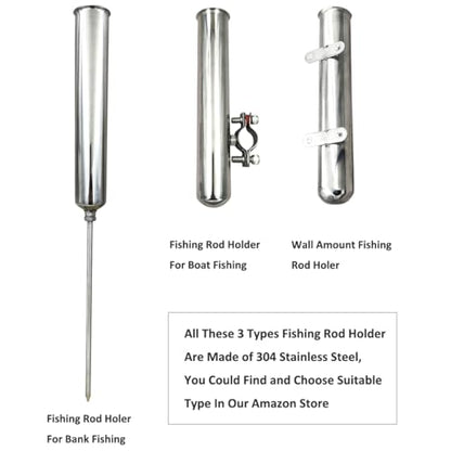 DGOL 2 Packs Shiny 304 Stainless Steel Fishing Rod Holders for Boat, Cute Design, Install on 1" to 1-1/8" Rail