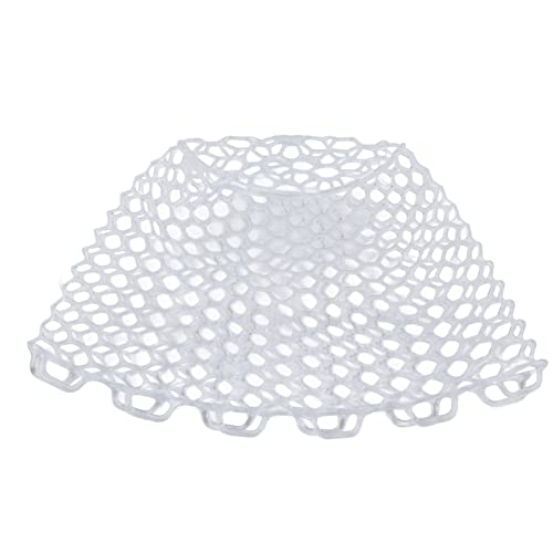 Fly Fishing Landing Net, Collapsible Clear Rubber Replacement Bag with Soft Mesh for Angler, White 21cm Depth