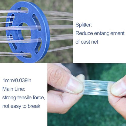 Lawaia Cast Net Cast Nets for Fishing Hand Throw Bait Nets 1/2 inch Mesh Freshwater Saltwater Fish Gear - Ideal for Shrimp, Fish & Fly Fishing with 3FT - 12FT Radius - size: 8FT/2.4mRadius