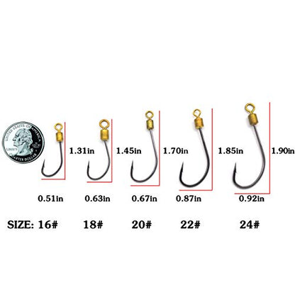 Fishing Hook with Leader,5 Hooks Fishing Rig-7 Strands Nylon Coated Fishing Leader with Swivle,Snap,Hooks - color: 3 hooks rig, size: 24#