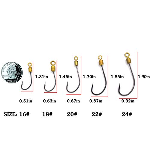 Fishing Hook with Leader,5 Hooks Fishing Rig-7 Strands Nylon Coated Fishing Leader with Swivle,Snap,Hooks - color: 5 hooks rig, size: 15#