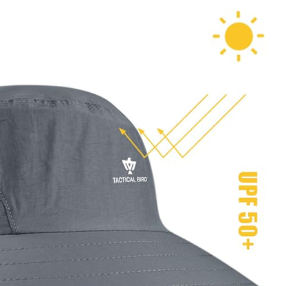 Fishing Hat, Men's Sun Hat, Anti-UV Sun Protection Wide Brim Fisherman Hat with Neck & Face Flap Cover, XL - color: Dark Gray, size: Large-X-Large