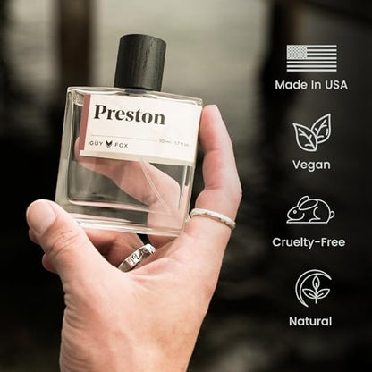 GUY FOX - Preston - Cologne For Men | Crisp Apple, Pink Pepper, Tonka Bean | Bright, Aromatic Men's Cologne | Men's Fragrance | 1.7 Fl Oz