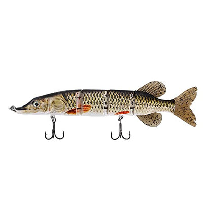 Large Multi Jointed Fishing Lures Bait,Big Giant Fishing Bass Lures,Crankbaits Swimbaits with Treble Hook - color: B2-10.24",3.8oz