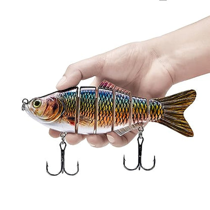 Large Multi Jointed Fishing Lures Bait,Big Giant Fishing Bass Lures,Crankbaits Swimbaits with Treble Hook - color: A3-7.87",4oz