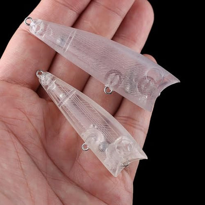 20PCS Unpainted Blanks Bait 2.56in/2.95in Topwater Rattle Popper DIY Handmade Artificial Fishing Lure Tackle