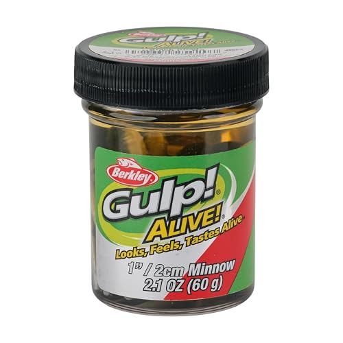 Berkley Gulp! Alive! Minnow Fishing Soft Bait - color: Black Shad, size: 1in - Jar