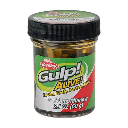 Berkley Gulp! Alive! Minnow Fishing Soft Bait - color: Black Shad, size: 1in - Jar