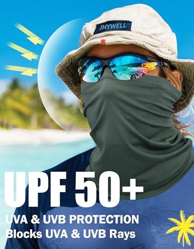 JHYWELL Cooling Neck Gaiter Face Mask, UV Protection Masks Gator, Windproof Bandana for Skiing, Fishing, Hiking, Cycling - color: Dark Grey
