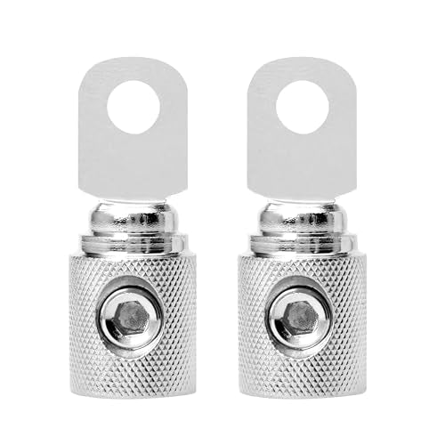 RT0N-2 Set Screw Ring Terminal 2 Pack (1/0 Gauge, Nickel) - size: 1/0 Gauge