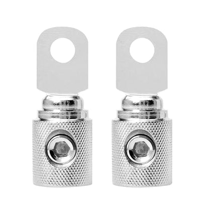 RT0N-2 Set Screw Ring Terminal 2 Pack (1/0 Gauge, Nickel) - size: 1/0 Gauge