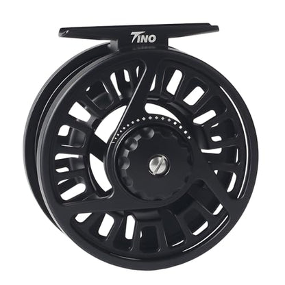Maxcatch Tino Fly Fishing Reel, Large Arbor All Aluminum with CNC Cutting Trout Fly Reels, 3/4 5/6 7/8wt - color: Reel Only (Black), size: 3/4wt